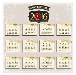2016日歷矢量圖（三）