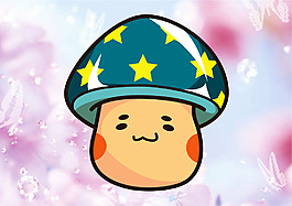 蘑菇君 星星帽子 可愛 壁紙 蘑菇