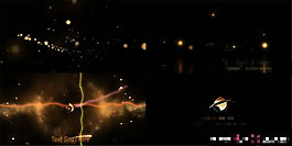 炫麗震撼的粒子泡泡和星光中的logo