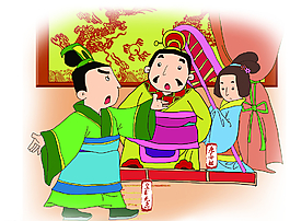 傳統典故兒童故事插畫圖片