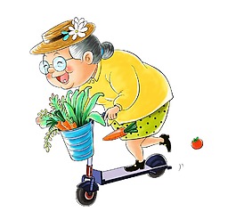 歡樂的滑板車奶奶