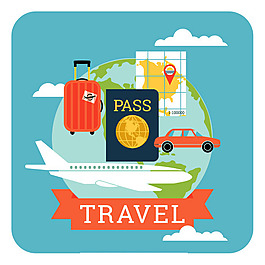 飛機(jī)旅行矢量素材