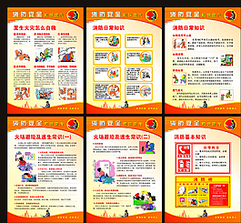 消防安全知識(shí)宣傳展板圖片