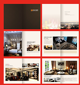 裝飾公司簡潔畫冊模板矢量素材圖片