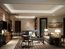 客廳空間室內設計max