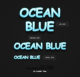 3D Ocean Blue Style