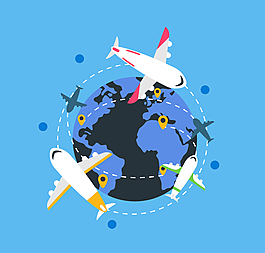 繞地球飛行的飛機