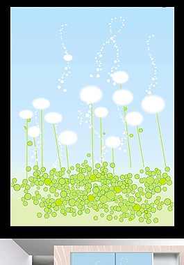 梦幻田野移门花纹图案