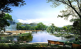 山水園林景觀設(shè)計(jì)PSD分層素材