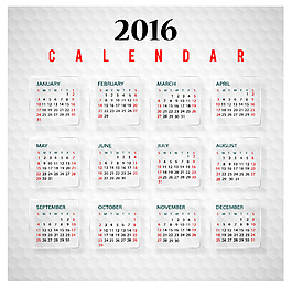 2016日歷矢量圖（四）