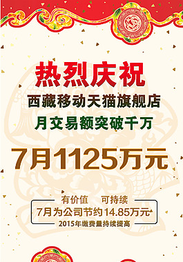天貓店銷量領(lǐng)先宣傳海報