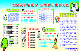 創文明城市宣傳欄圖片