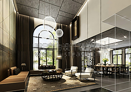 客廳空間3D模型素材max