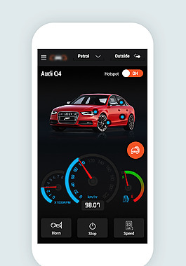 汽車類appUI界面 psd下載