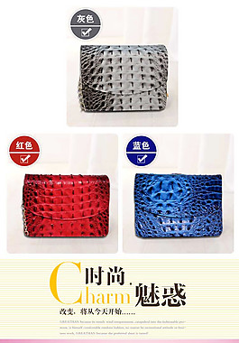 鳄鱼纹方包女淘宝设计