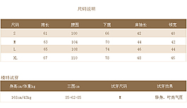 淘寶商品信息尺碼