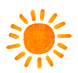 橙色手繪太陽
