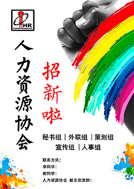 高校人力資源協(xié)會(huì)招新宣傳海報(bào)psd