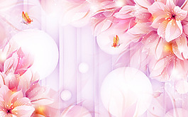 红色浪漫花瓣背景墙