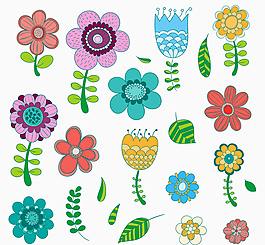 多款繽紛卡通花朵