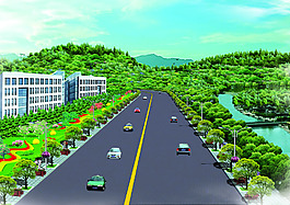 道路绿化psd分层