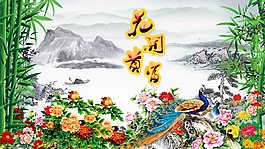 孔雀 山水風(fēng)景圖圖片