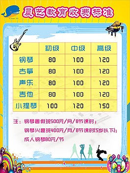 教育机构价目表