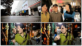 一家人逛街視頻素材