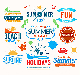 夏季沙灘度假標(biāo)簽