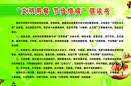 “文明用餐 节俭惜福”倡议书图片