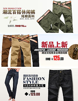 男性男仔褲海報