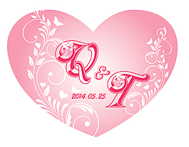 婚礼粉色车头LOGO