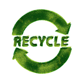 由草坪拼成recycle箭頭的圖片