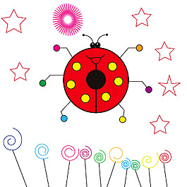 卡通瓢蟲動畫多彩顏色