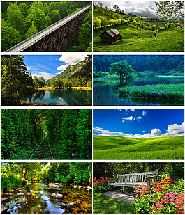 山川河流背景圖