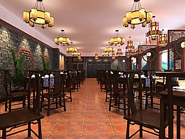 中式酒店大廳設(shè)計(jì)效果圖