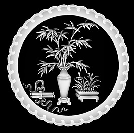 竹花瓶有框图