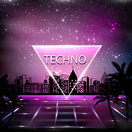 紫色系  techno音樂   海報(bào)
