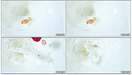 水果落入牛奶视频素材