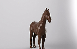 低多邊形馬3D打印模型
