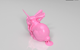 長(zhǎng)角的兔3D打印模型