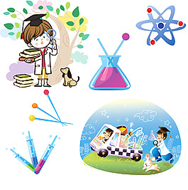 小科學(xué)博士矢量圖
