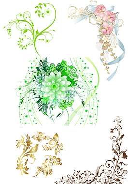 唯美歐式花紋psd素材