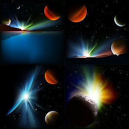 絢麗光芒星空