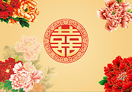 中式中國風(fēng)婚禮裝飾背景迎賓背景