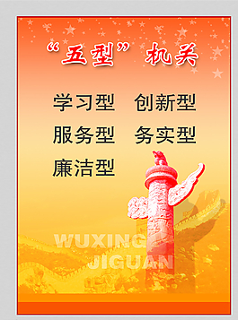 五型机关党建展板图片