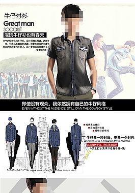夏季牛仔襯衫描述頁(yè)面海報(bào)
