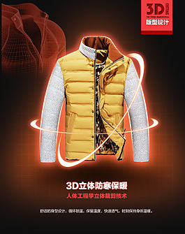 冬季羽絨服詳情頁版型保暖素材