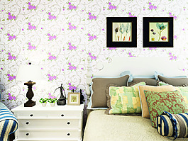 家居臥室墻紙效果圖