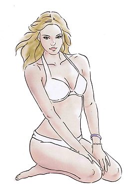 泳裝女郎插畫